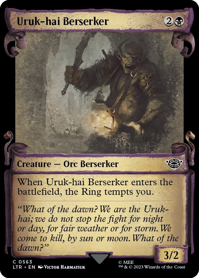 Image for Uruk-hai Berserker (Showcase Scrolls) (Universes Beyond: The Lord of the Rings: Tales of Middle-earth) (563) - Magic: The Gathering