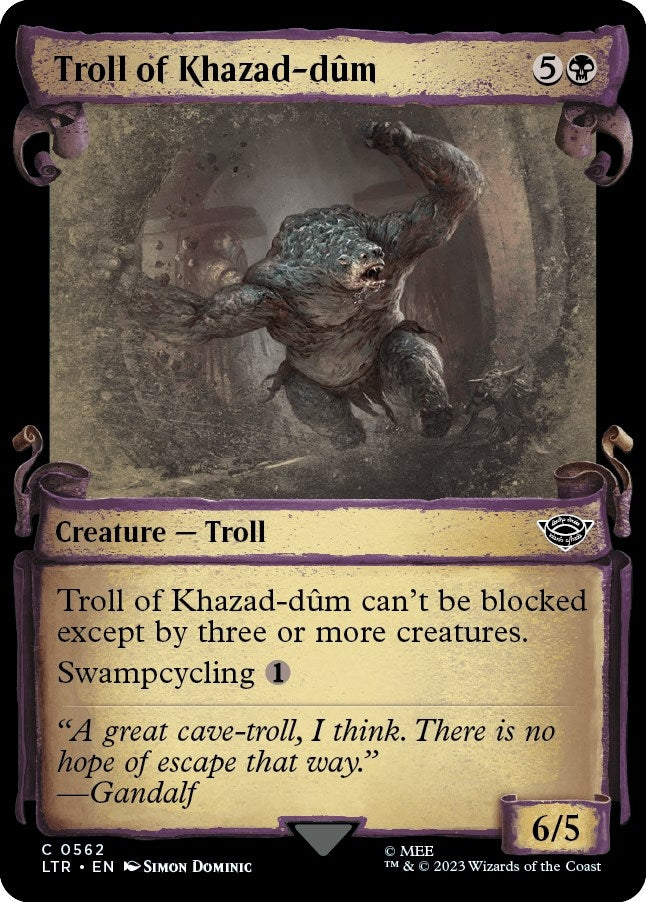 Image for Troll of Khazad-dum (Showcase Scrolls) (Universes Beyond: The Lord of the Rings: Tales of Middle-earth) (562) - Magic: The Gathering