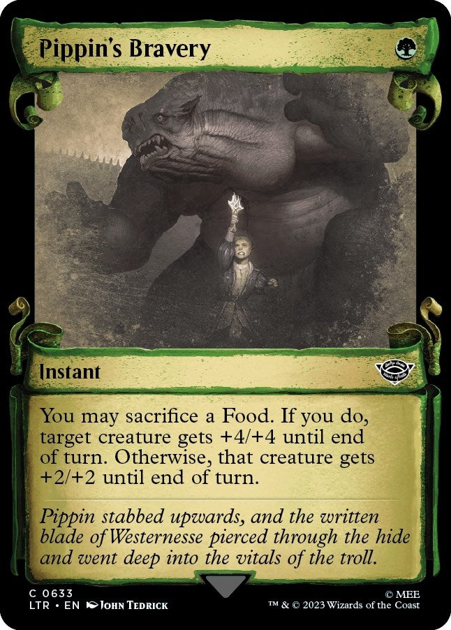 Image for Pippin's Bravery (Showcase Scrolls) (Universes Beyond: The Lord of the Rings: Tales of Middle-earth) (633) - Magic: The Gathering