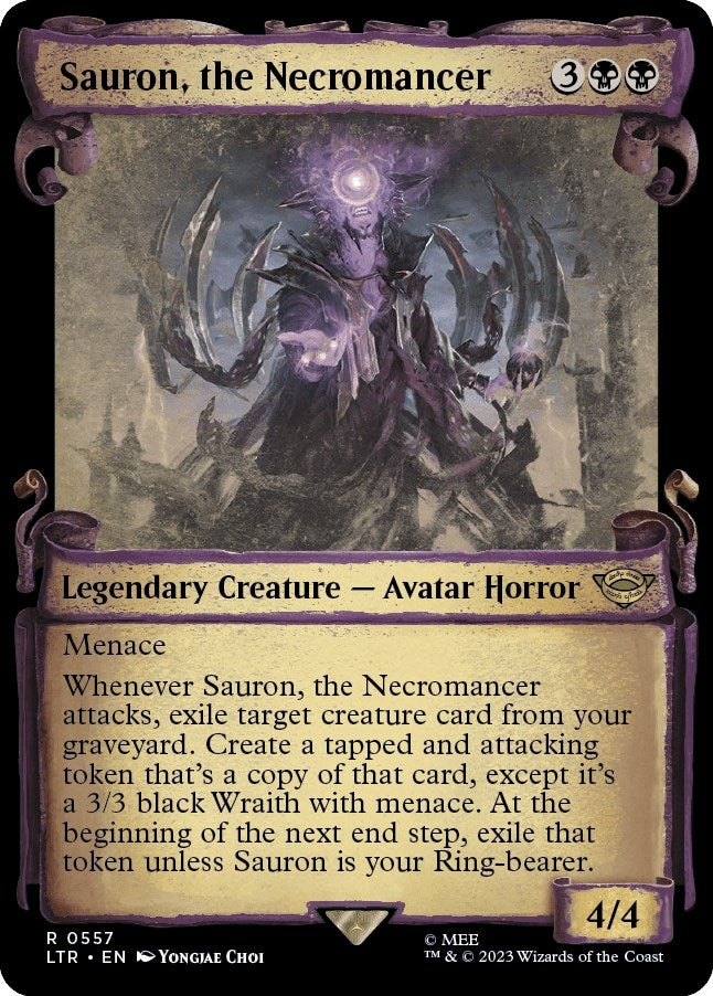 Image for Sauron, the Necromancer (Showcase Scrolls) (Universes Beyond: The Lord of the Rings: Tales of Middle-earth) (557) - Magic: The Gathering