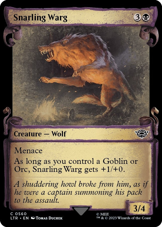 Image for Snarling Warg (Showcase Scrolls) (Universes Beyond: The Lord of the Rings: Tales of Middle-earth) (560) - Magic: The Gathering