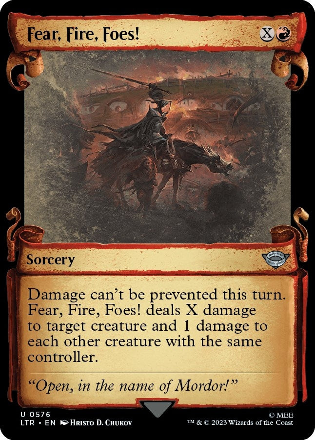 Image for Fear, Fire, Foes! (Showcase Scrolls) (Universes Beyond: The Lord of the Rings: Tales of Middle-earth) (576) - Magic: The Gathering