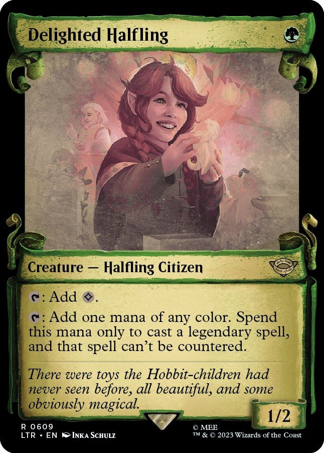 Image for Delighted Halfling (Showcase Scrolls) (Universes Beyond: The Lord of the Rings: Tales of Middle-earth) (609) - Magic: The Gathering