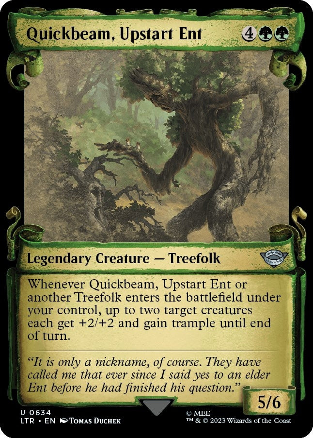 Image for Quickbeam, Upstart Ent (Showcase Scrolls) (Universes Beyond: The Lord of the Rings: Tales of Middle-earth) (634) - Magic: The Gathering