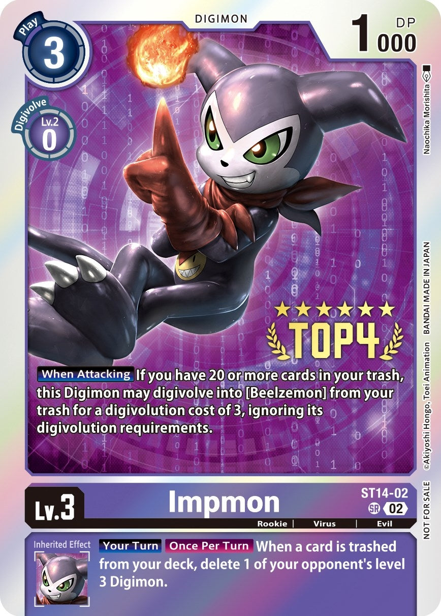 Image for Impmon (Digimon 3-On-3 Top 4) (ST-14) (ST14-02 SR) - Digimon Card Game