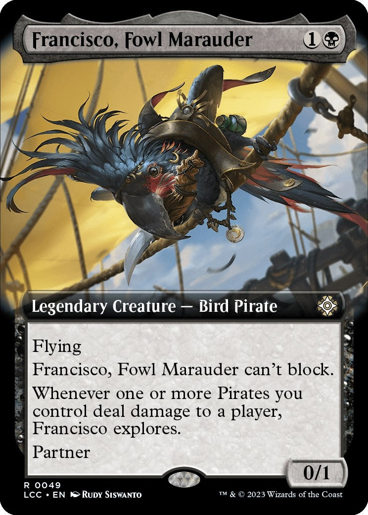 Image for Francisco, Fowl Marauder (Extended Art) (Commander: The Lost Caverns of Ixalan) (49) - Magic: The Gathering