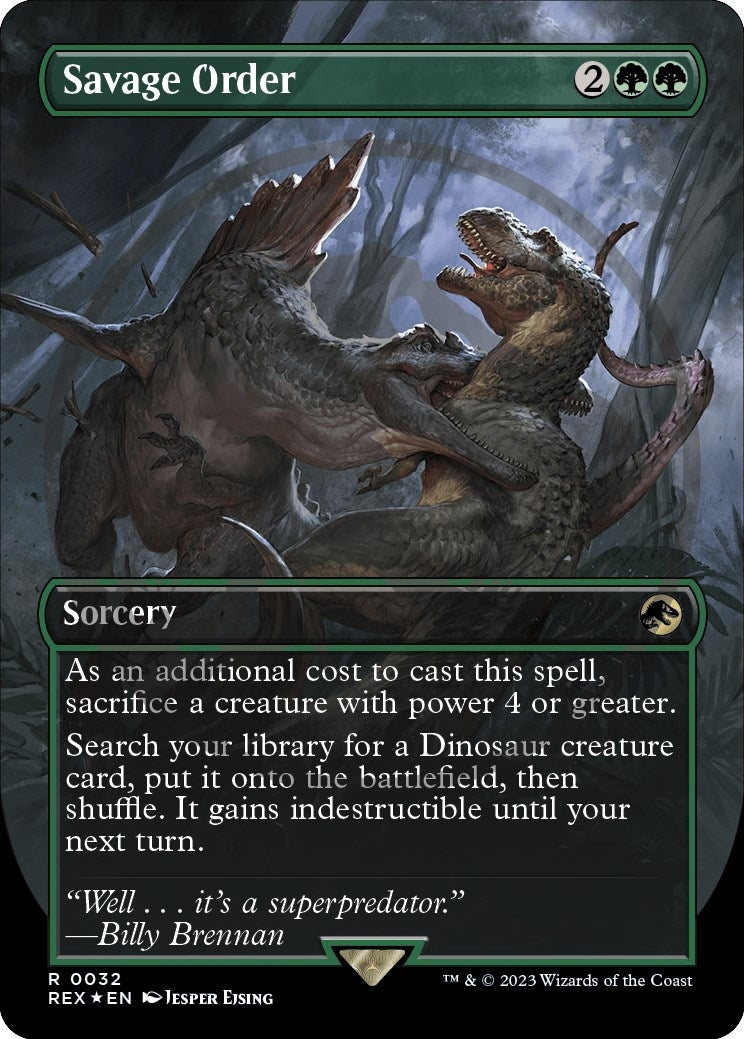 Image for Savage Order (Borderless) (Emblem) (Universes Beyond: Jurassic World Collection) (32) - Magic: The Gathering