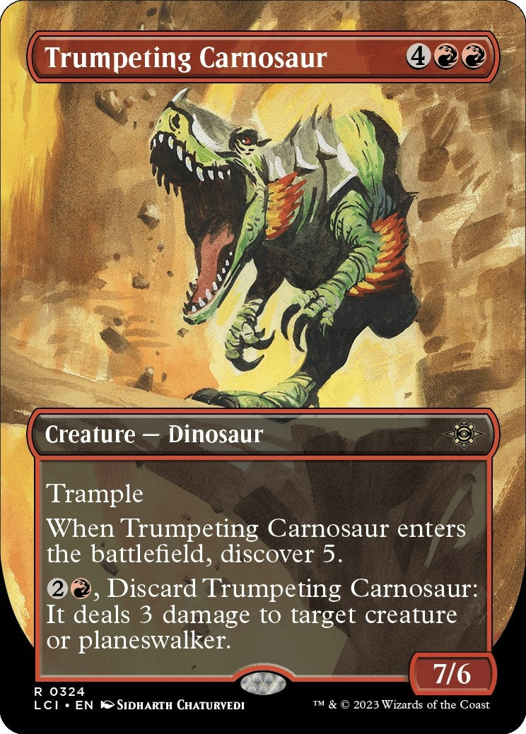 Image for Trumpeting Carnosaur (Borderless) (The Lost Caverns of Ixalan) (324) - Magic: The Gathering