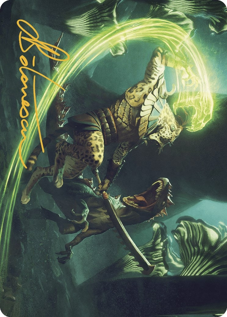 Image for Contest of Claws Art Card (Gold-Stamped Signature) (Art Series: The Lost Caverns of Ixalan) (72) - Magic: The Gathering