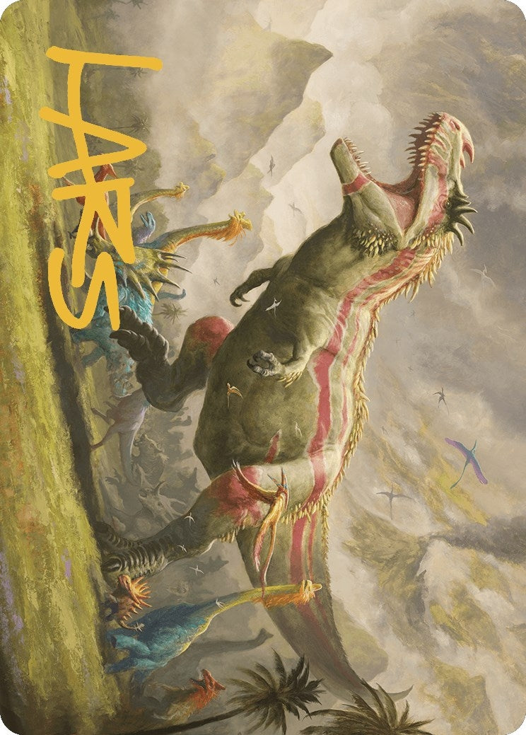 Image for Ghalta, Stampede Tyrant Art Card (Gold-Stamped Signature) (Art Series: The Lost Caverns of Ixalan) (24) - Magic: The Gathering