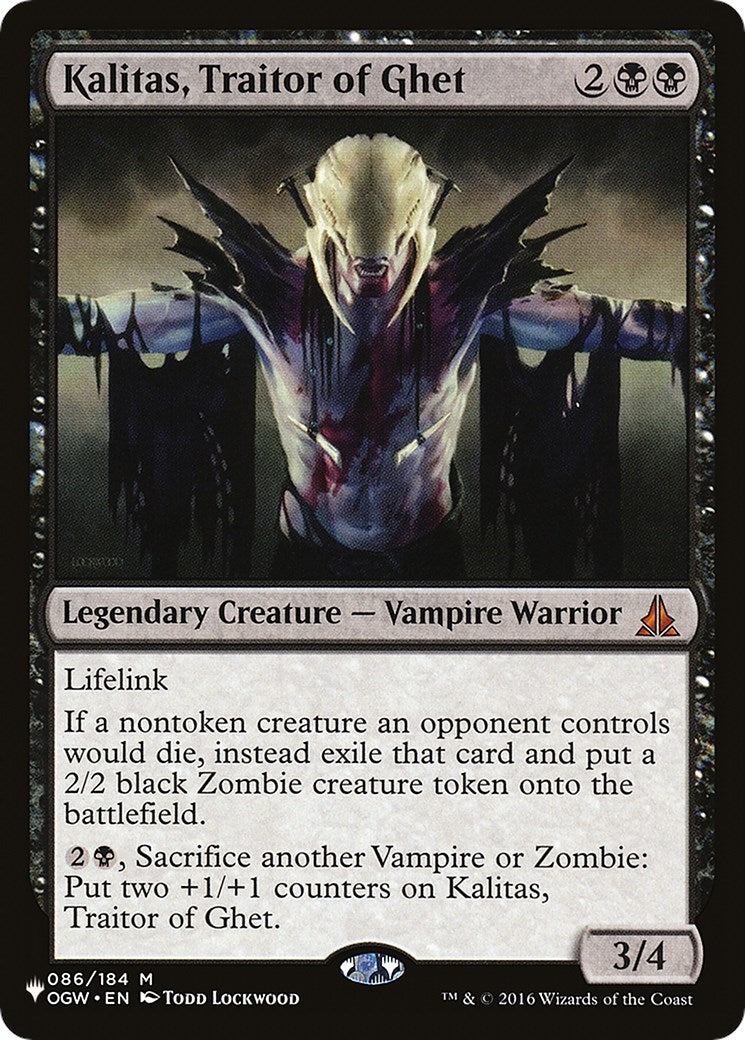 Image for Kalitas, Traitor of Ghet (The List Reprints) (086/184) - Magic: The Gathering