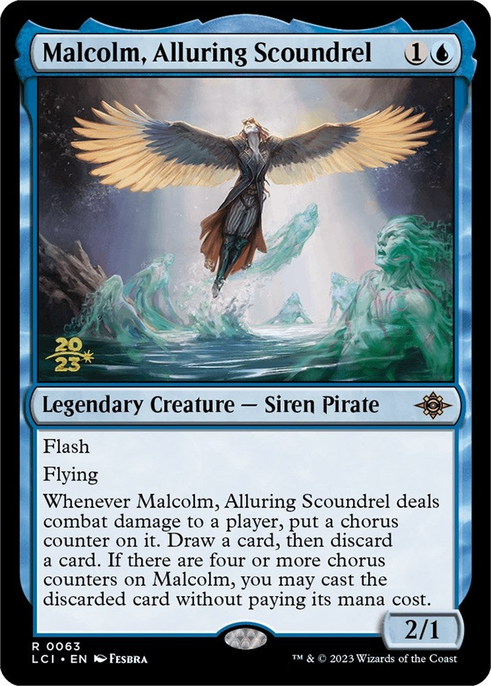 Image for Malcolm, Alluring Scoundrel (Prerelease Cards) (63) - Magic: The Gathering