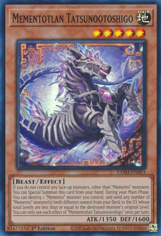 Image for Mementotlan Tatsunootoshigo (Valiant Smashers) (VASM-EN003) - YuGiOh