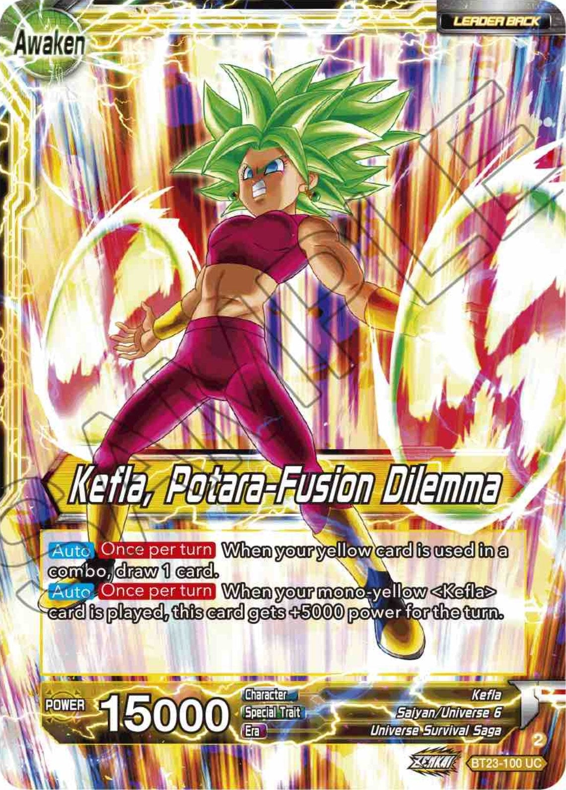 Image for Kale & Caulifla // Kefla, Potara-Fusion Dilemma (Perfect Combination) (BT23-100) - Dragon Ball Super: Masters