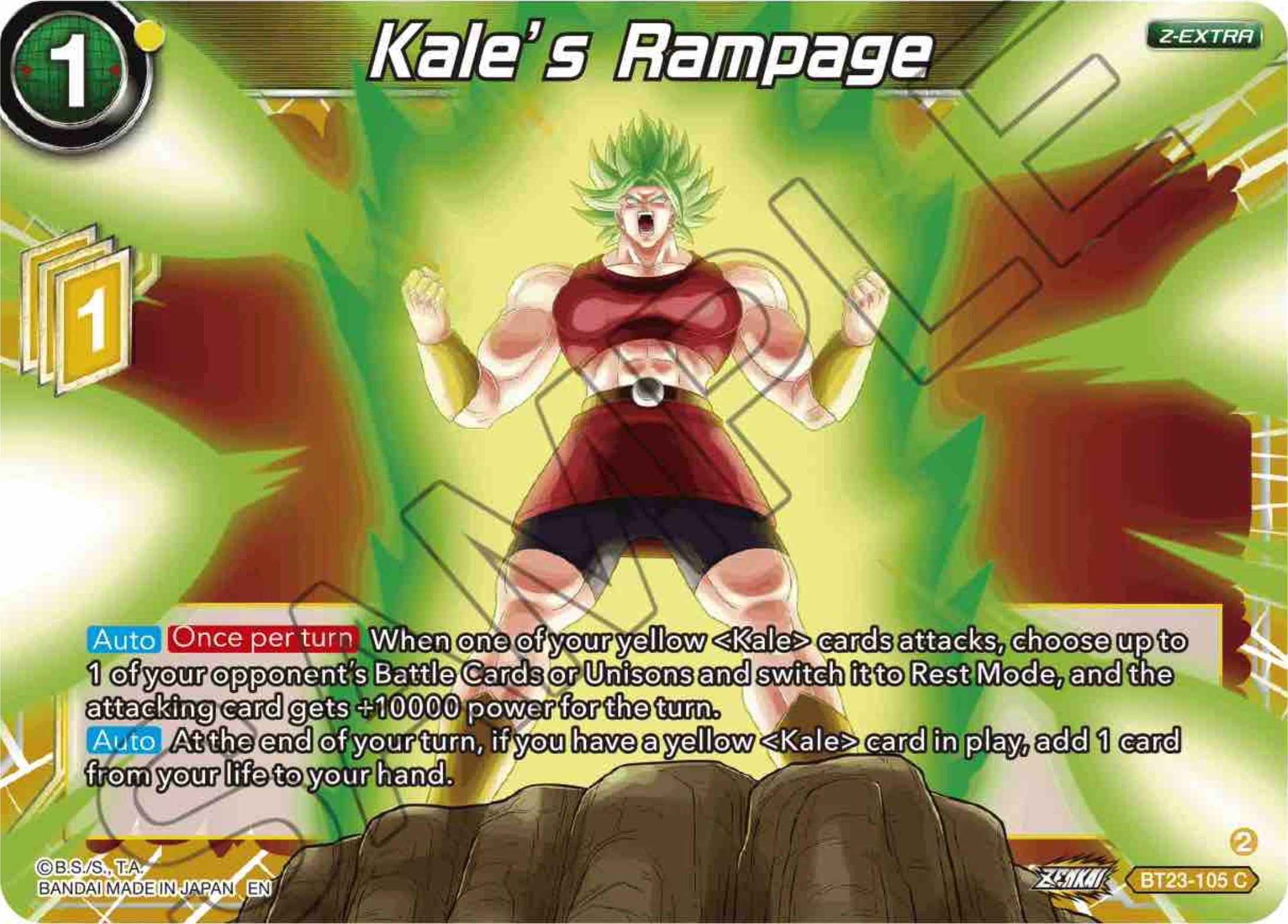 Image for Kale's Rampage (Perfect Combination) (BT23-105) - Dragon Ball Super: Masters