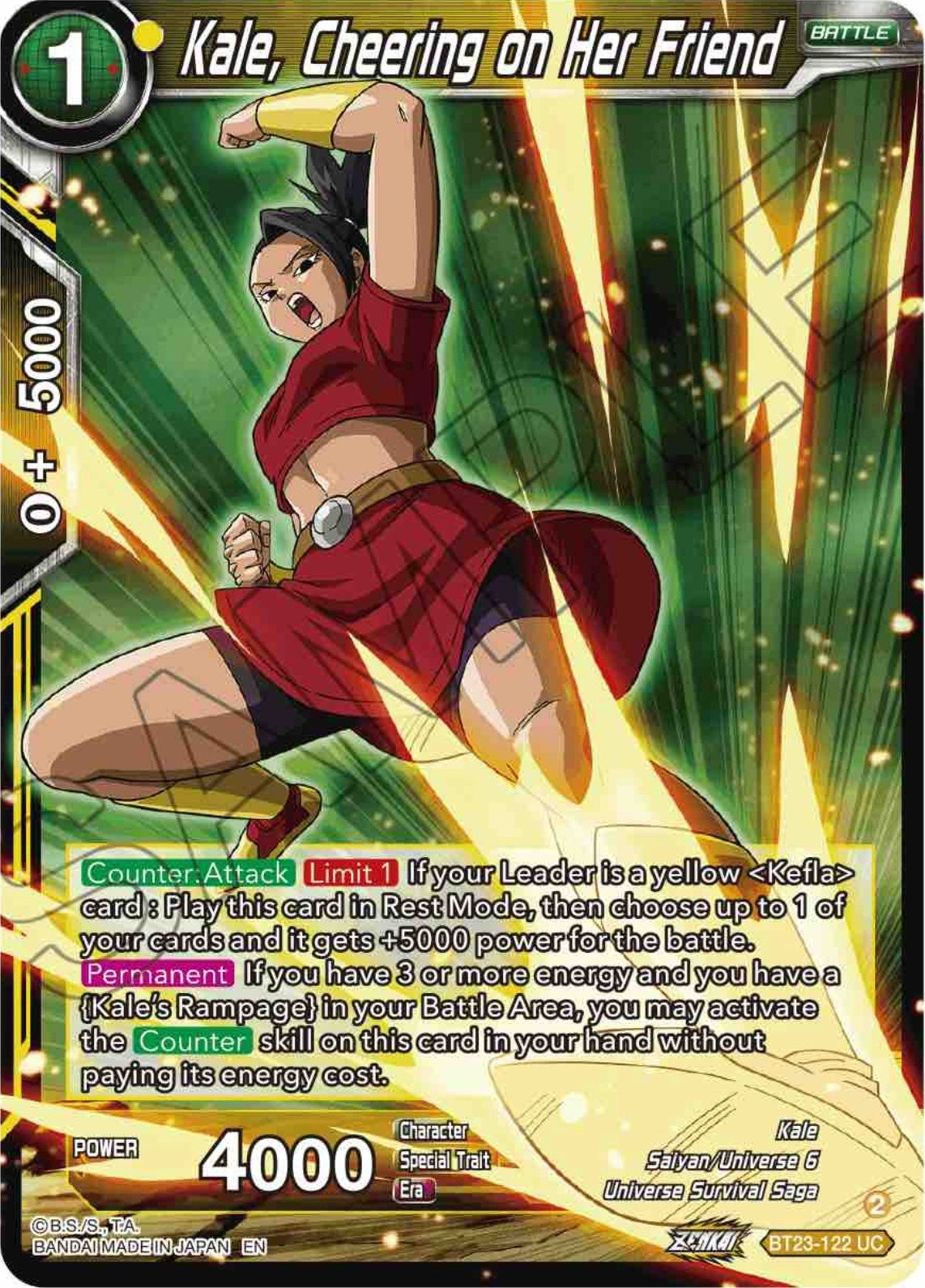 Image for Kale, Cheering on Her Friend (Perfect Combination) (BT23-122) - Dragon Ball Super: Masters