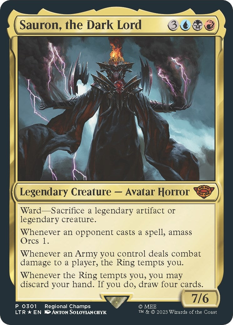 Image for Sauron, the Dark Lord (Pro Tour Promos) (301) - Magic: The Gathering