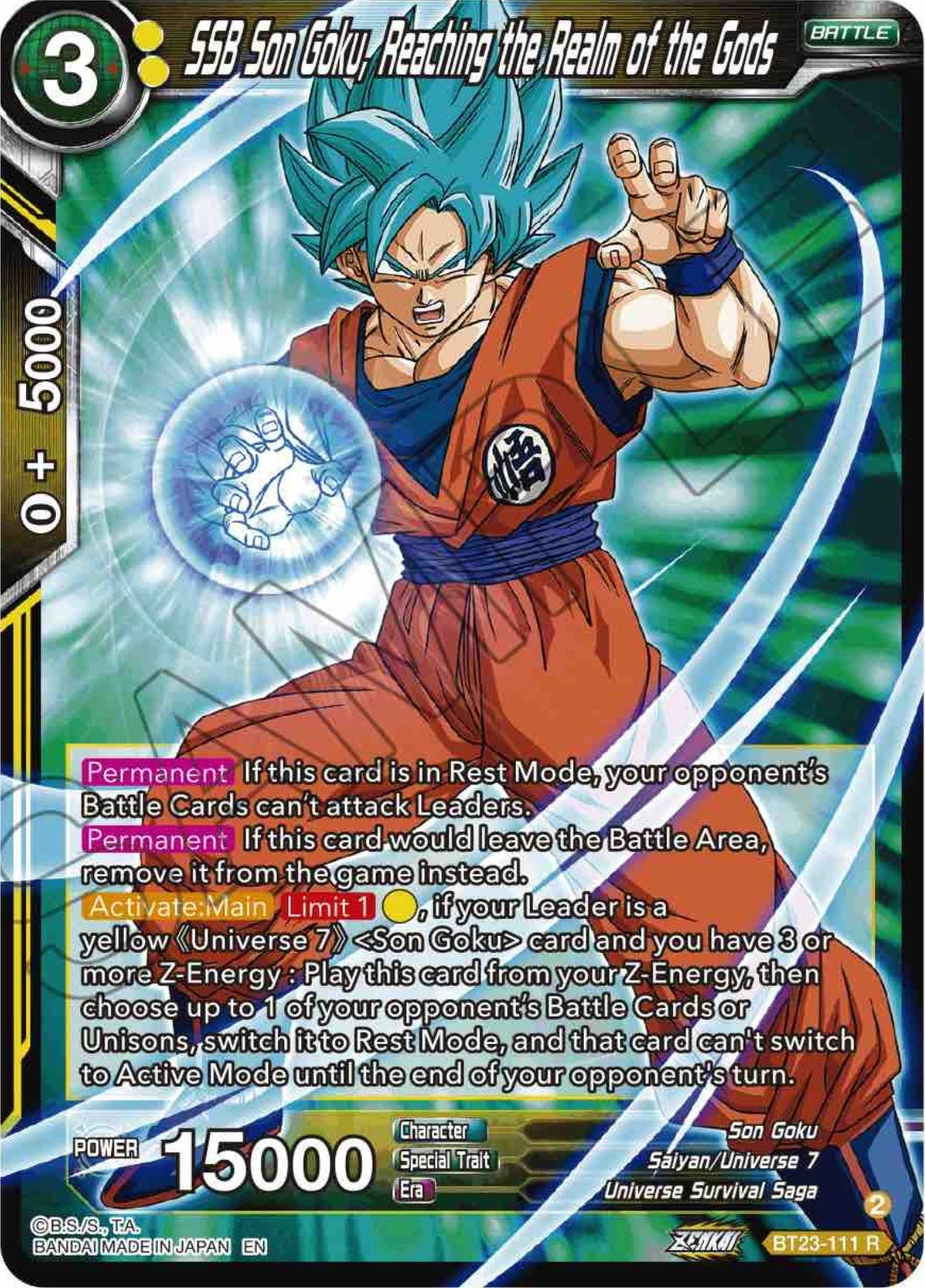 Image for SSB Son Goku, Reaching the Realm of the Gods (Perfect Combination) (BT23-111) - Dragon Ball Super: Masters