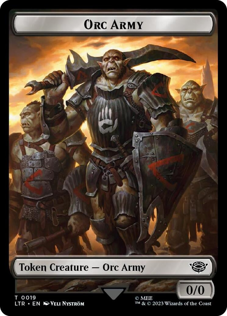 Image for Orc Army (0019) // Food (0024) Double-Sided Token (Surge Foil) (Universes Beyond: The Lord of the Rings: Tales of Middle-earth) (19 // 24) - Magic: The Gathering