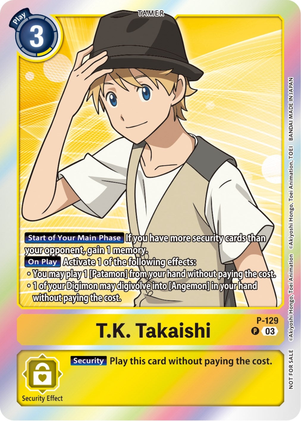 Image for T.K. Takaishi - P-129 (Tamer Party Pack -The Beginning- Ver. 2.0) (P-129 P) (D-PR) - Digimon Card Game