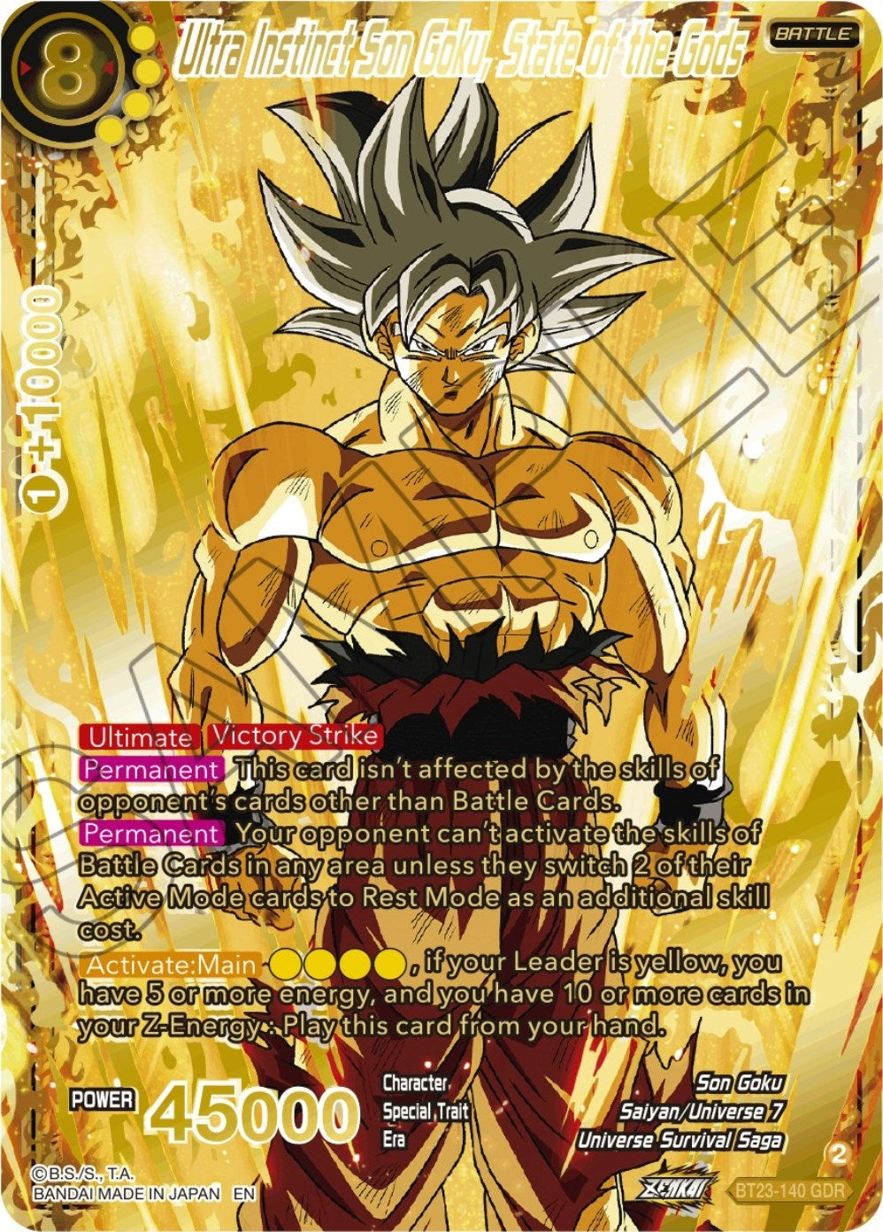 Image for Ultra Instinct Son Goku, State of the Gods (GDR) (Perfect Combination) (BT23-140) - Dragon Ball Super: Masters