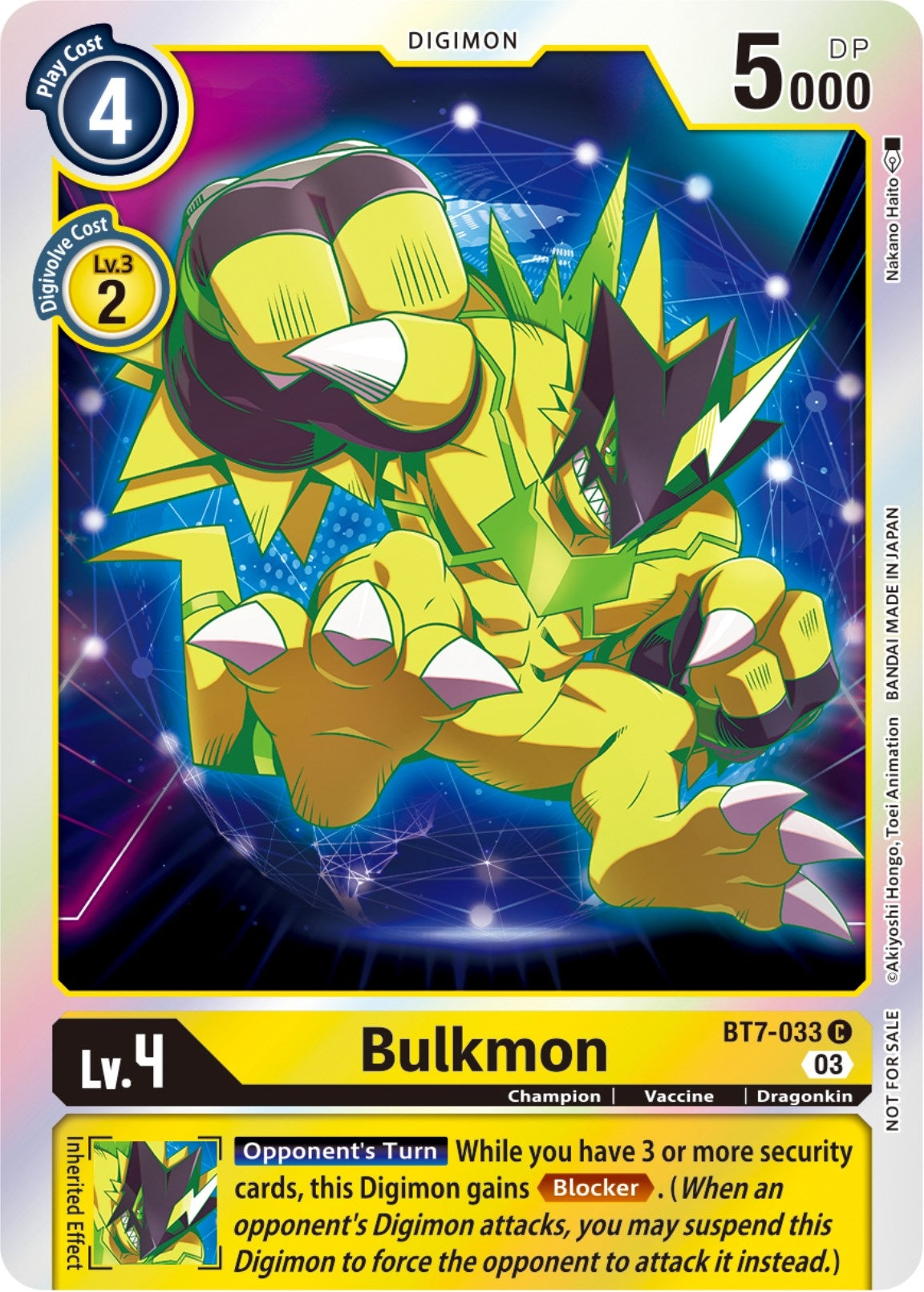 Image for Bulkmon (Official Tournament Pack Vol.11) (BT07) (BT7-033 C) - Digimon Card Game