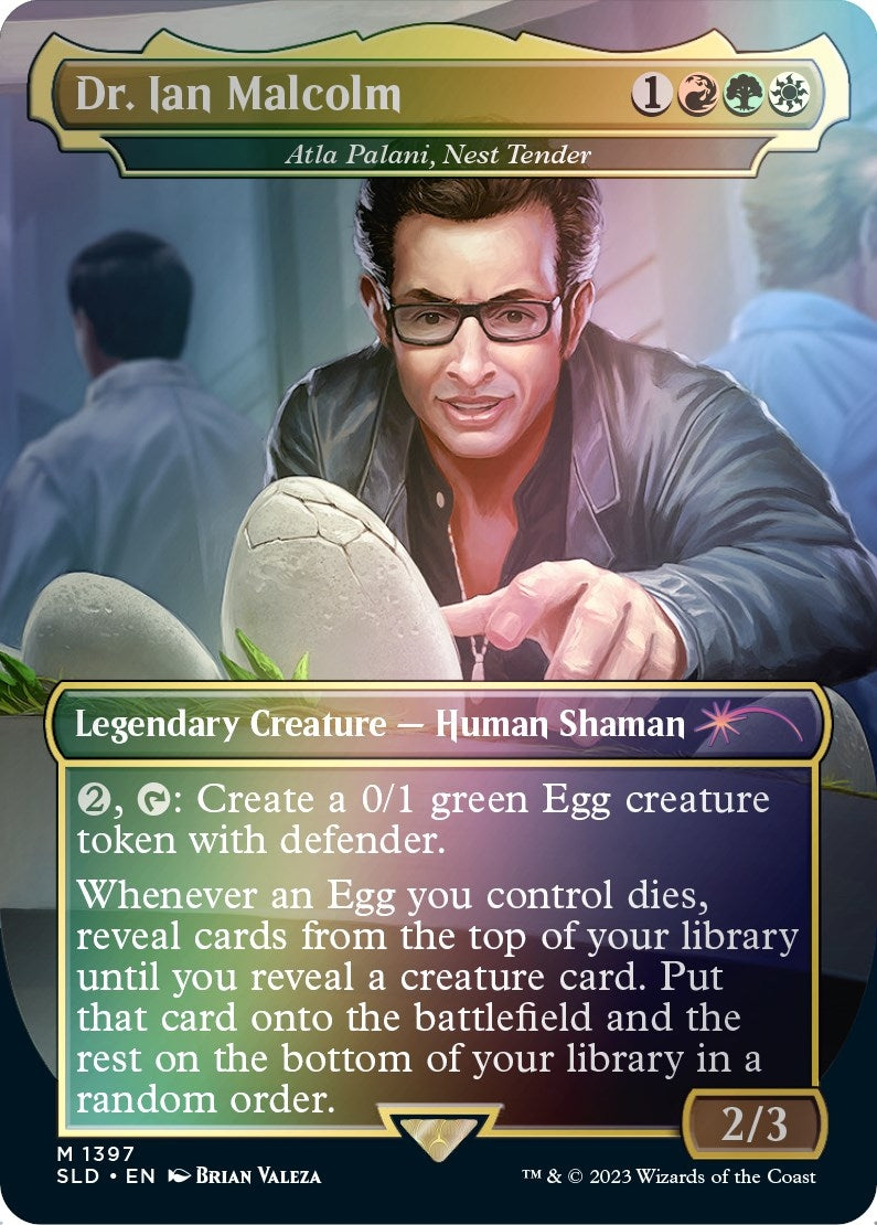 Image for Dr. Ian Malcolm - Atla Palani, Nest Tender (Rainbow Foil) (Secret Lair Drop Series) (1397) - Magic: The Gathering