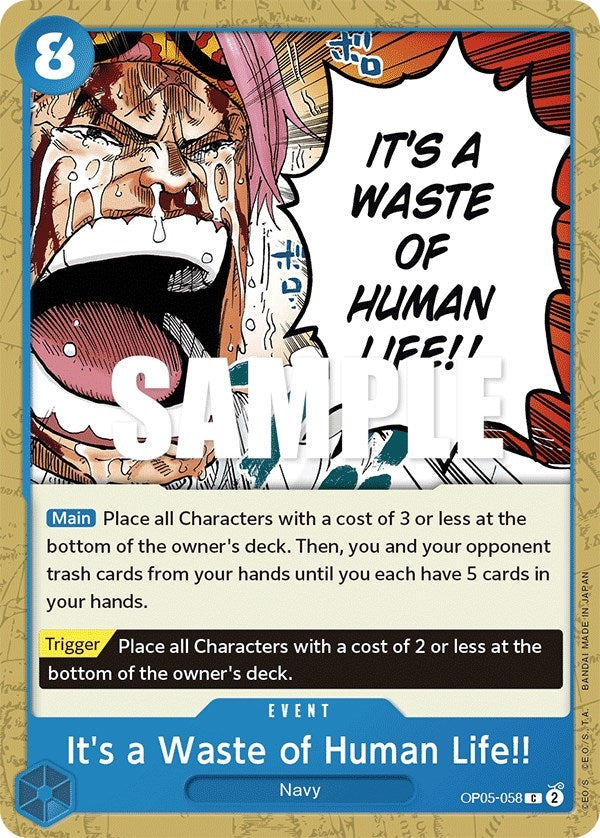 Image for It's a Waste of Human Life!! (Awakening of the New Era) (OP05-058) - One Piece Card Game