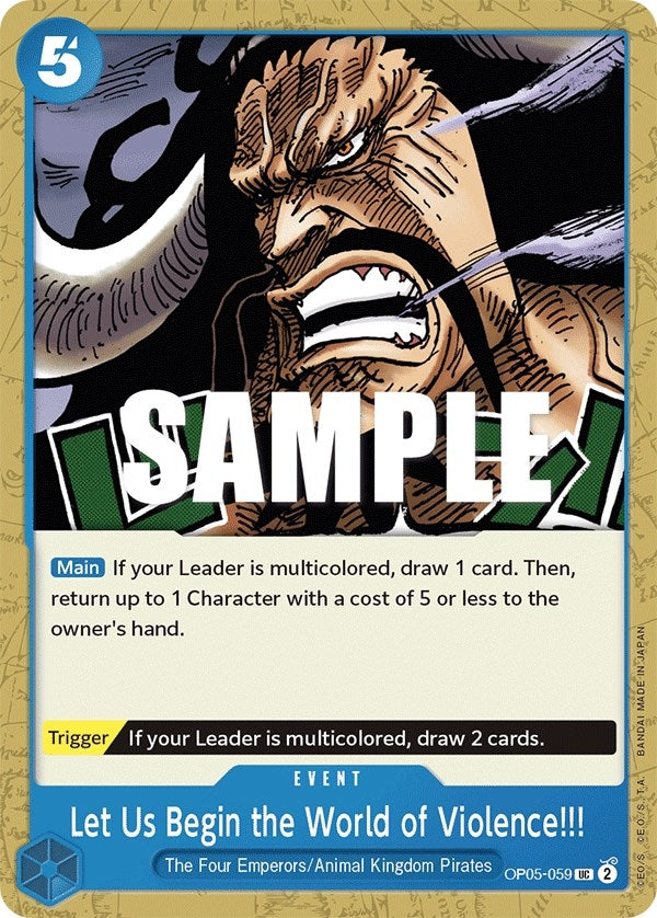 Image for Let Us Begin the World of Violence!! (Awakening of the New Era) (OP05-059) - One Piece Card Game