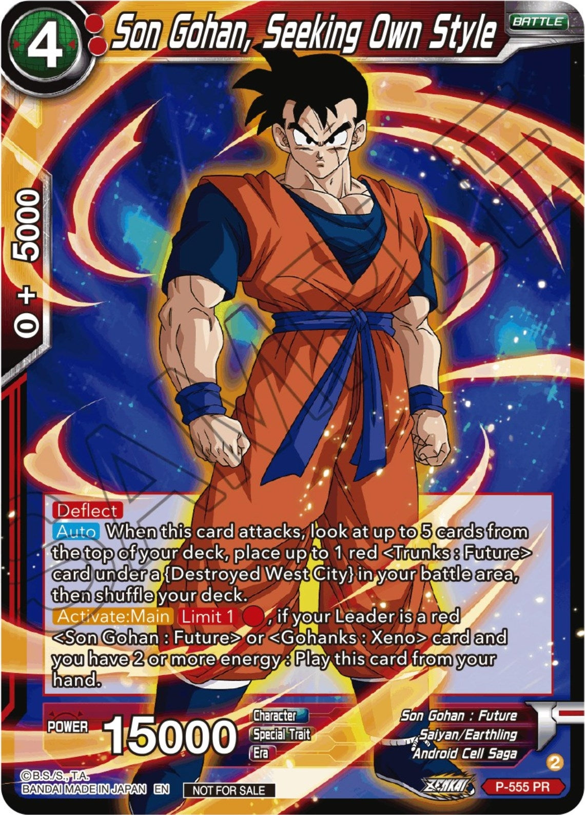 Image for Son Gohan, Seeking Own Style (Zenkai Series Tournament Pack Vol.6) (Tournament Promotion Cards) (P-555) - Dragon Ball Super: Masters
