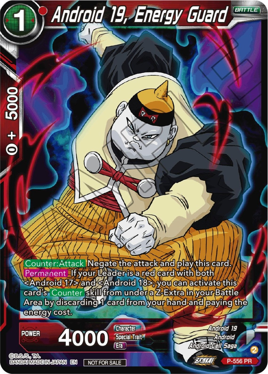 Image for Android 19, Energy Guard (Zenkai Series Tournament Pack Vol.6) (Tournament Promotion Cards) (P-556) - Dragon Ball Super: Masters