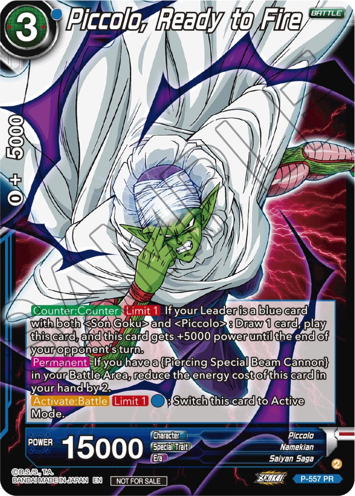 Image for Piccolo, Ready to Fire (Zenkai Series Tournament Pack Vol.6) (Tournament Promotion Cards) (P-557) - Dragon Ball Super: Masters