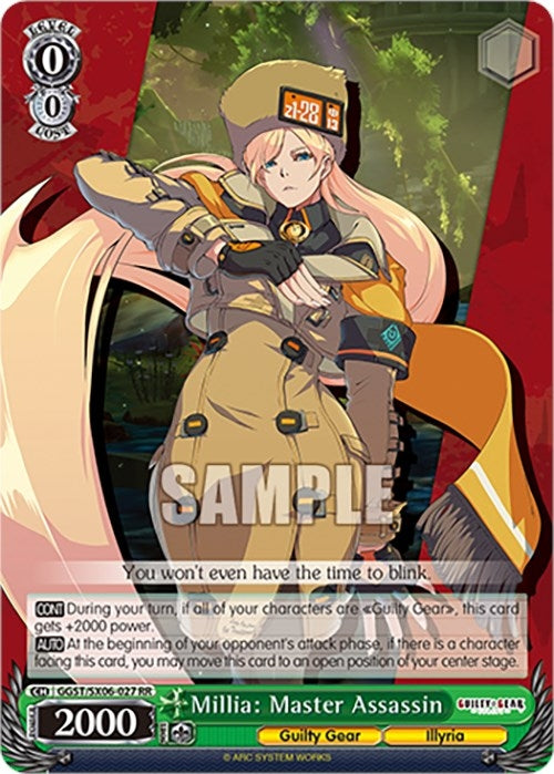 Image for Millia: Master Assassin (Guilty Gear -Strive-) (GGST/SX06-027 RR) - Weiss Schwarz
