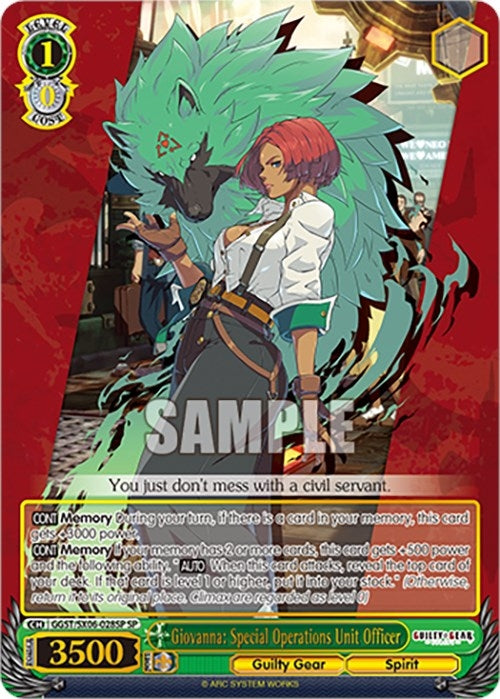 Image for Giovanna: Special Operations Unit Officer (SP) (Guilty Gear -Strive-) (GGST/SX06-028SP SP) - Weiss Schwarz