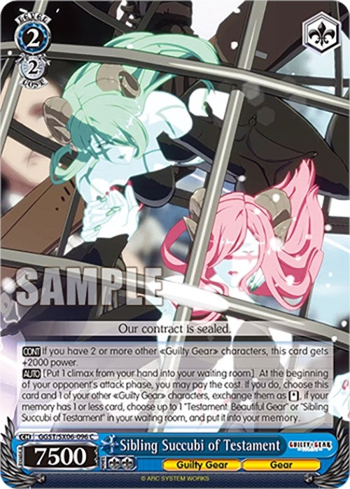 Image for Sibling Succubi of Testament (Guilty Gear -Strive-) (GGST/SX06-096 C) - Weiss Schwarz