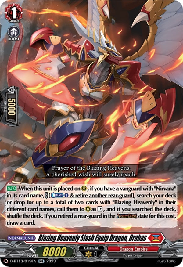 Image for Blazing Heavenly Slash Equip Dragon, Drahas (D-BT13: Flight of Chakrabarthi) (D-BT13/019EN) - Cardfight Vanguard