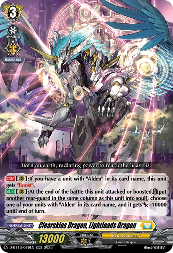 Image for Clearskies Dragon, Lightleads Dragon (D-BT13: Flight of Chakrabarthi) (D-BT13/029EN) - Cardfight Vanguard