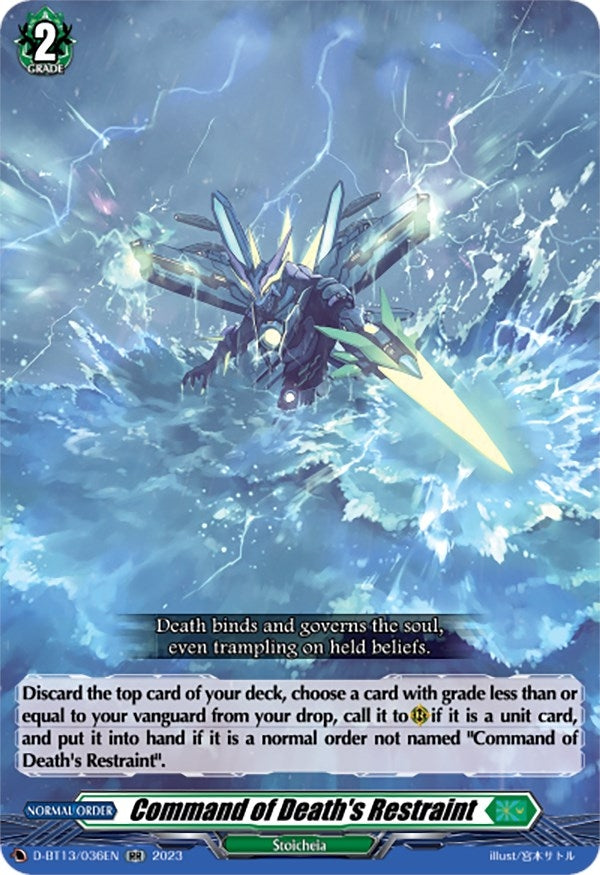 Image for Command of Death's Restraint (D-BT13: Flight of Chakrabarthi) (D-BT13/036EN) - Cardfight Vanguard