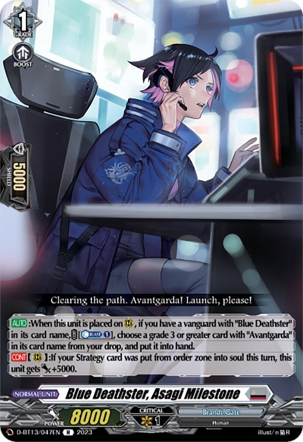 Image for Blue Deathster, Asagi Milestone (D-BT13: Flight of Chakrabarthi) (D-BT13/047EN) - Cardfight Vanguard
