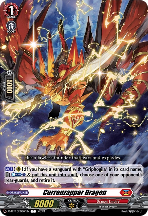Image for Currenzapper Dragon (D-BT13: Flight of Chakrabarthi) (D-BT13/062EN) - Cardfight Vanguard