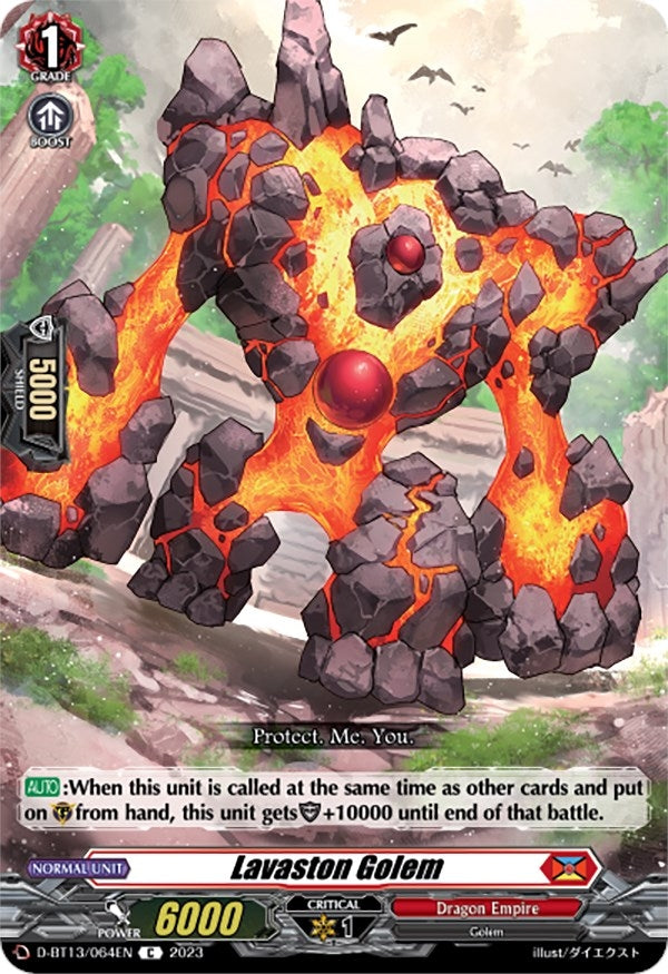 Image for Lavaston Golem (D-BT13: Flight of Chakrabarthi) (D-BT13/064EN) - Cardfight Vanguard
