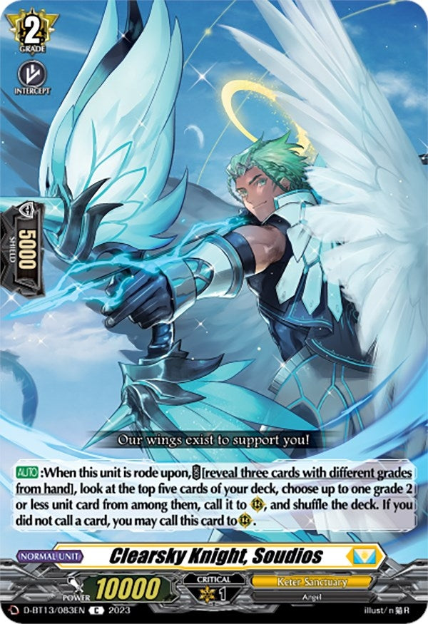 Image for Clearsky Knight, Soudios (D-BT13: Flight of Chakrabarthi) (D-BT13/083EN) - Cardfight Vanguard