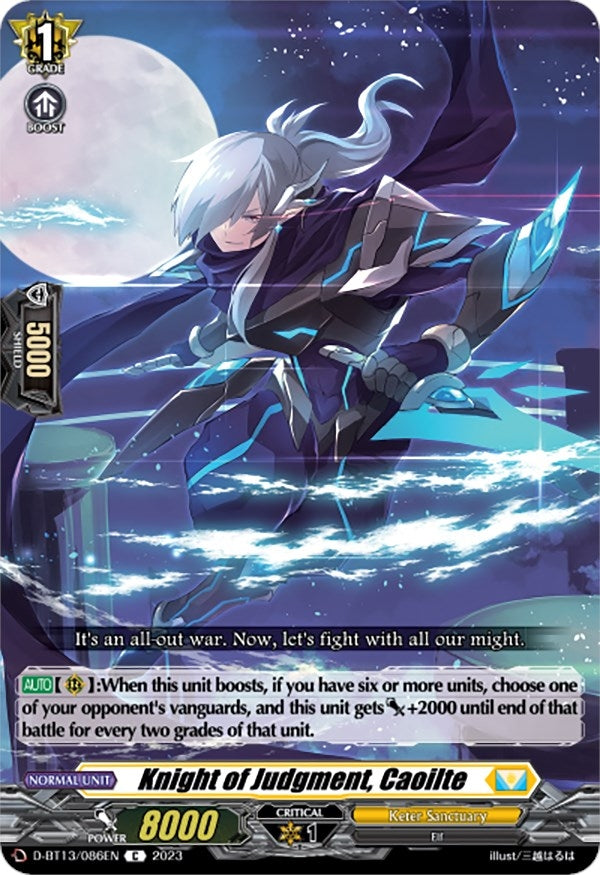 Image for Knight of Judgment, Caoilte (D-BT13: Flight of Chakrabarthi) (D-BT13/086EN) - Cardfight Vanguard