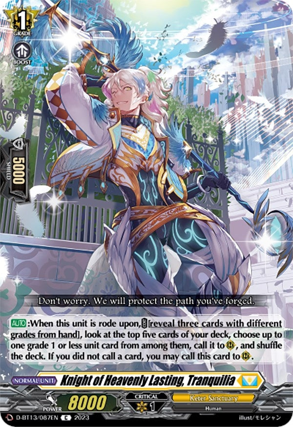 Image for Knight of Heavenly Lasting, Tranquilia (D-BT13: Flight of Chakrabarthi) (D-BT13/087EN) - Cardfight Vanguard