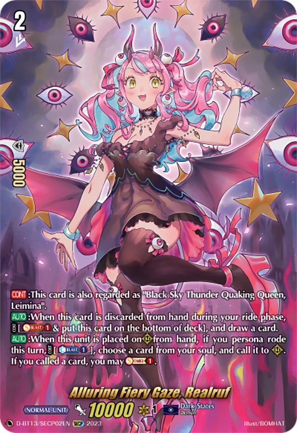 Image for Alluring Fiery Gaze, Realruf (SECP) (D-BT13: Flight of Chakrabarthi) (D-BT13/SECP02EN) - Cardfight Vanguard