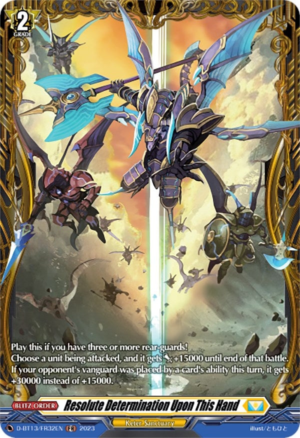 Image for Resolute Determination Upon This Hand (FR) (D-BT13: Flight of Chakrabarthi) (D-BT13/FR32EN) - Cardfight Vanguard