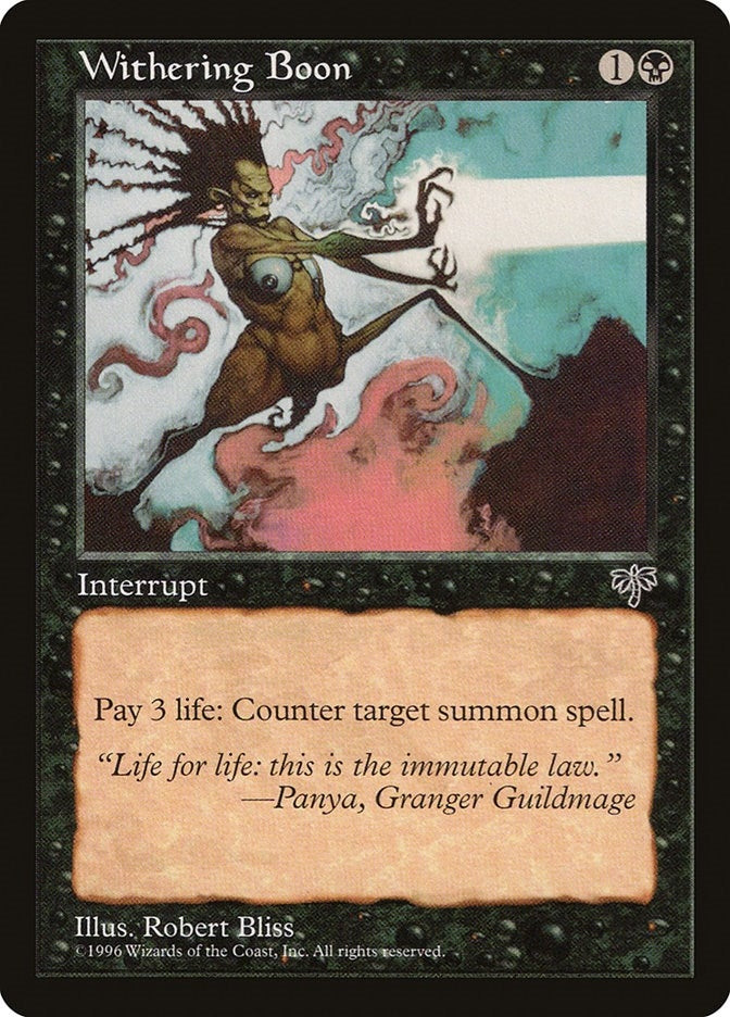 Image for Withering Boon (Mirage) - Magic: The Gathering
