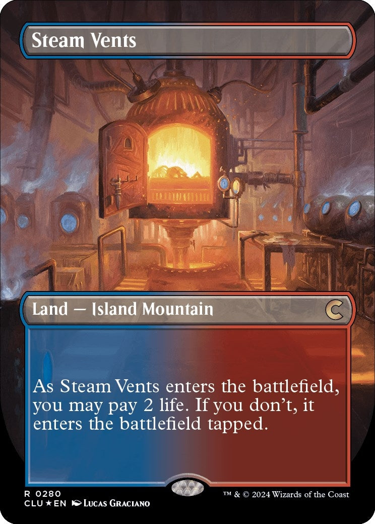 Image for Steam Vents (Borderless) (Ravnica: Clue Edition) (280) - Magic: The Gathering