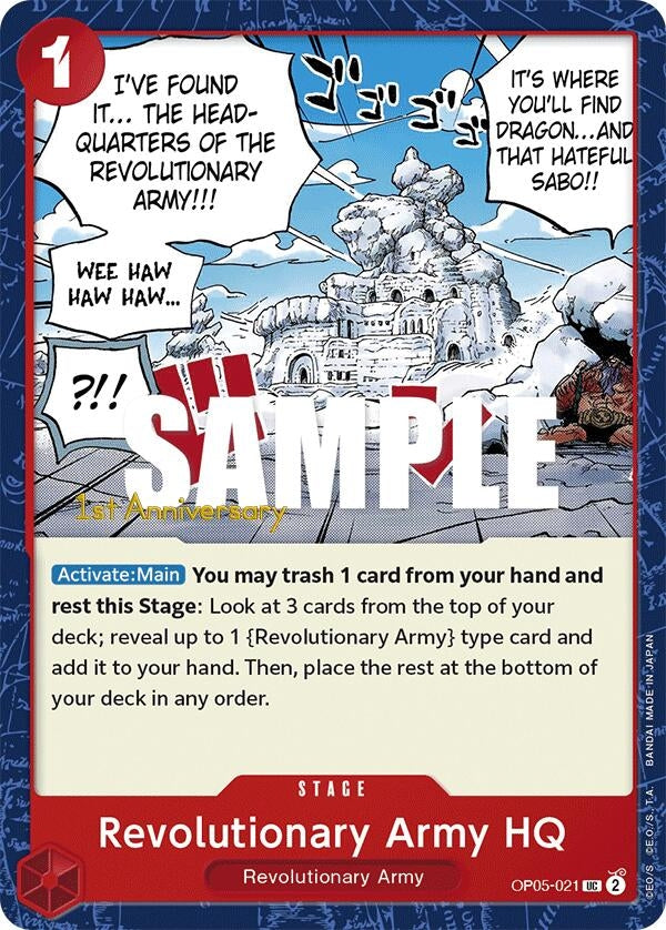 Image for Revolutionary Army HQ (Awakening of the New Era: 1st Anniversary Tournament Cards) (OP05-021) - One Piece Card Game