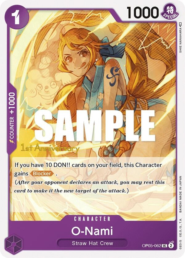 Image for O-Nami (Awakening of the New Era: 1st Anniversary Tournament Cards) (OP05-062) - One Piece Card Game